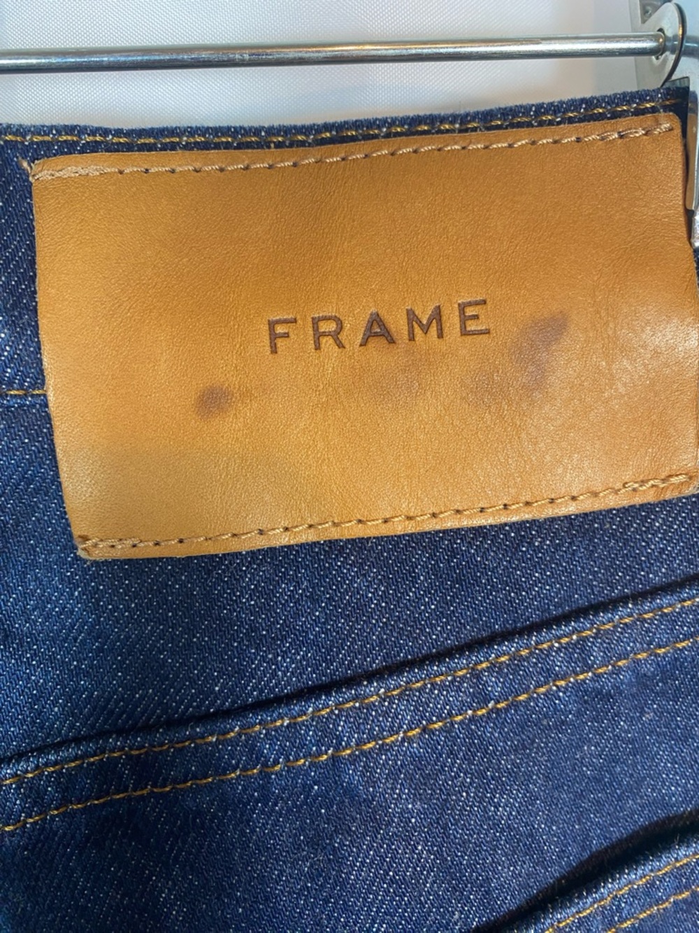 FRAME Le Italien True Straight Dark Blue Denim Jeans 100% Cotton - Picture 5 of 8